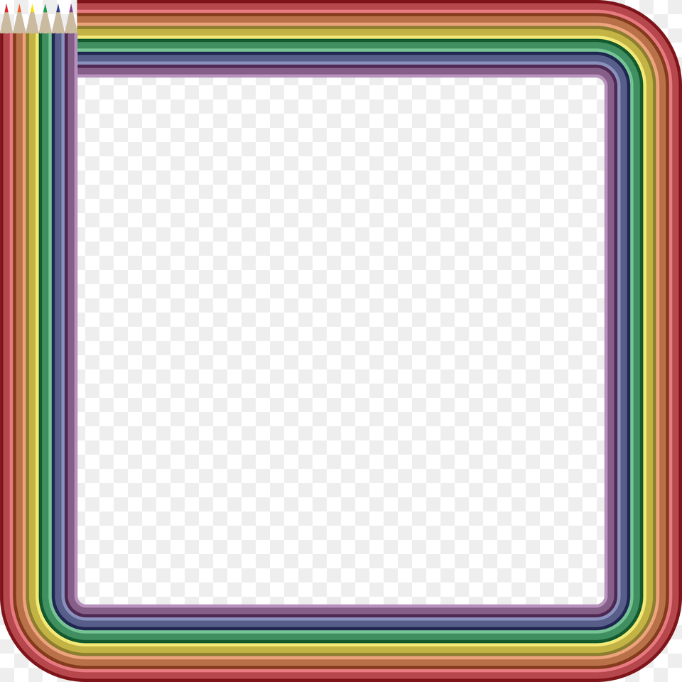 Free Clipart Of A Frame Of Colored Pencils Png Image