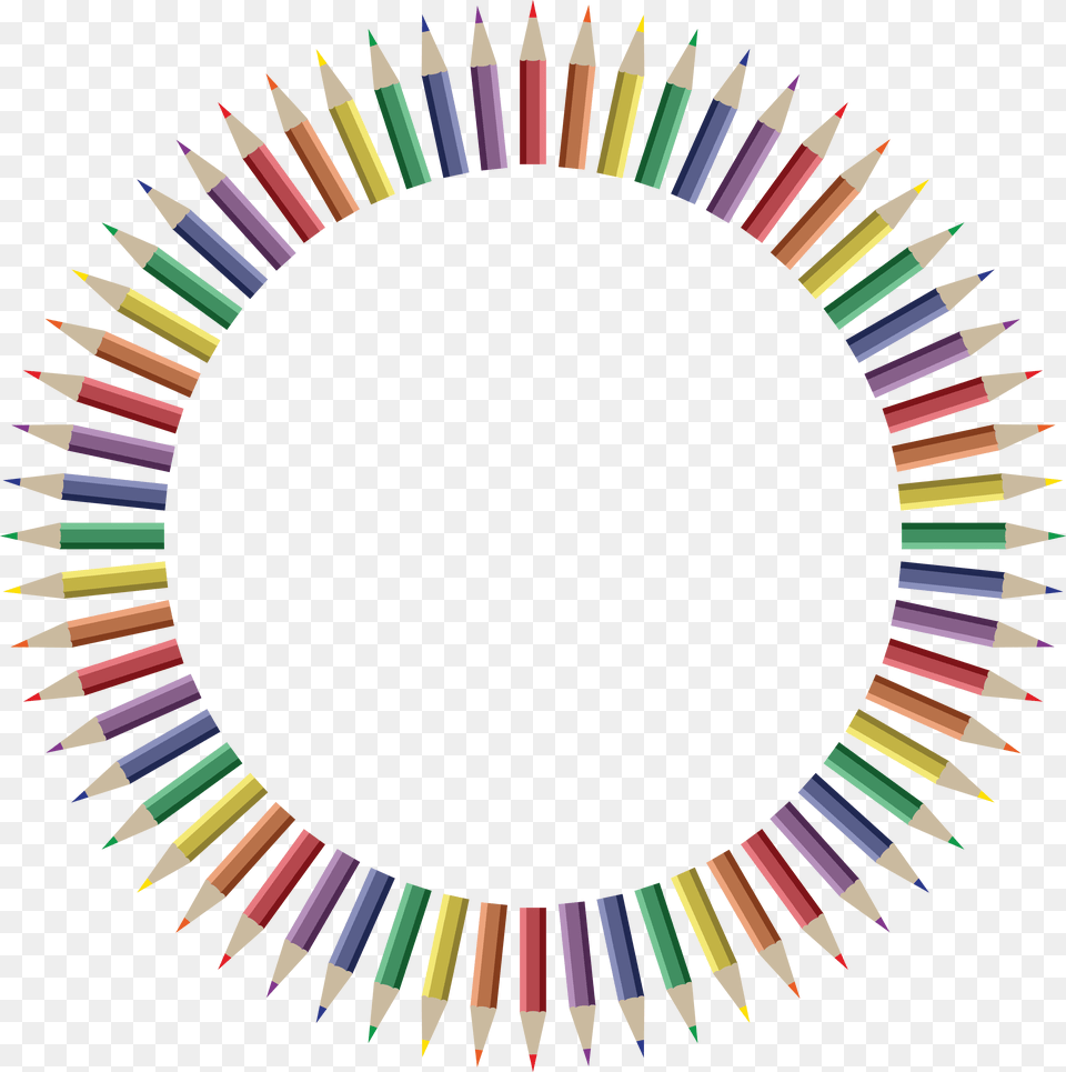 Clipart Of A Frame Of Colored Pencils, Pencil, Crayon Free Transparent Png