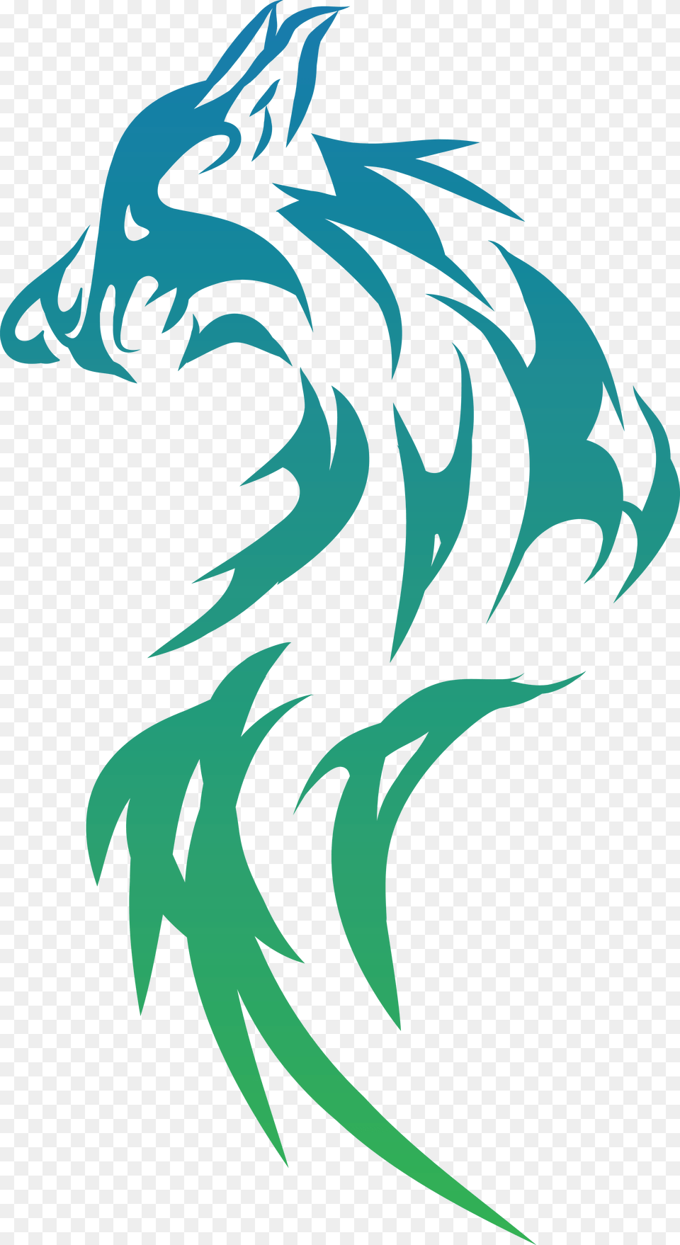 Free Clipart Of A Gradient Tribal Wolf Tribal Wolf Clip Art, Dragon, Person Png