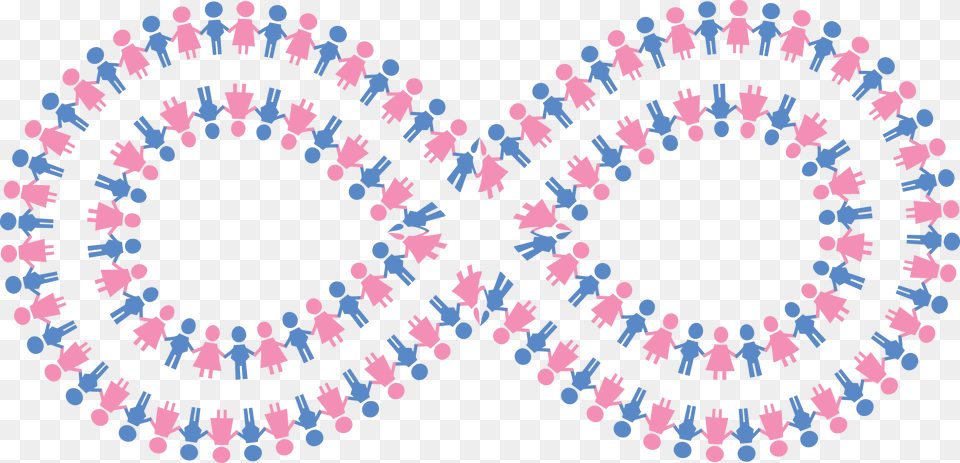 Clipart Of A Pink And Blue Infinity Symbol Male And Female Symbols Holding Hands, Paper, Accessories, Blackboard, Person Free Png Download