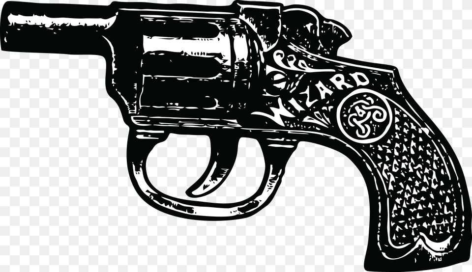 Clipart Of A Pistol Gun Vintage, Firearm, Handgun, Weapon Free Transparent Png