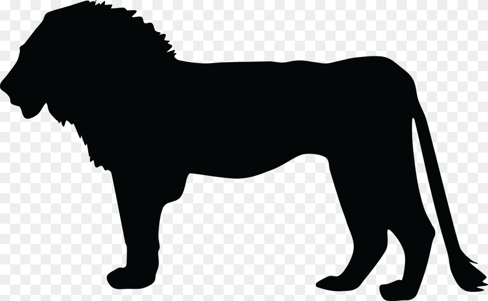 Clipart Of A Profiled Silhouetted Male Lion, Animal, Mammal, Wildlife Free Png Download