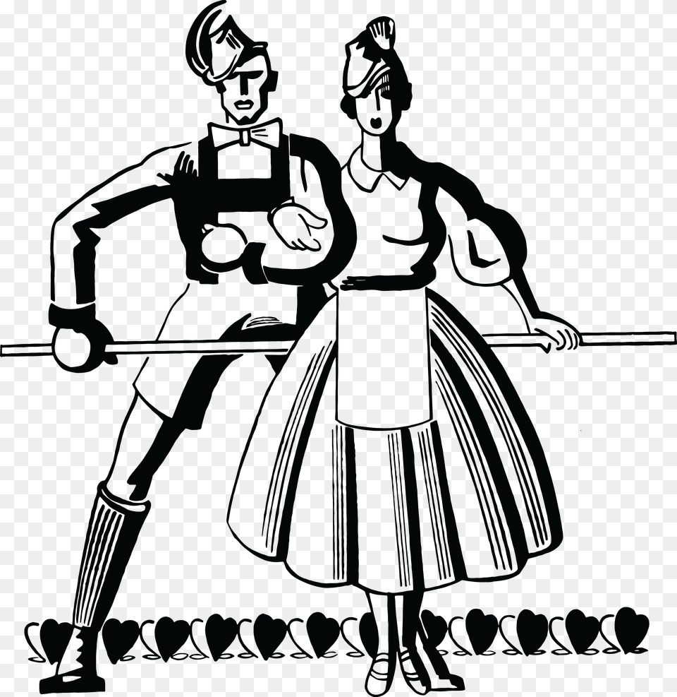 Free Clipart Of A Retro Black And White Couple Dancing Old Coreldraw Graphics Book Vector, Knight, Person Png