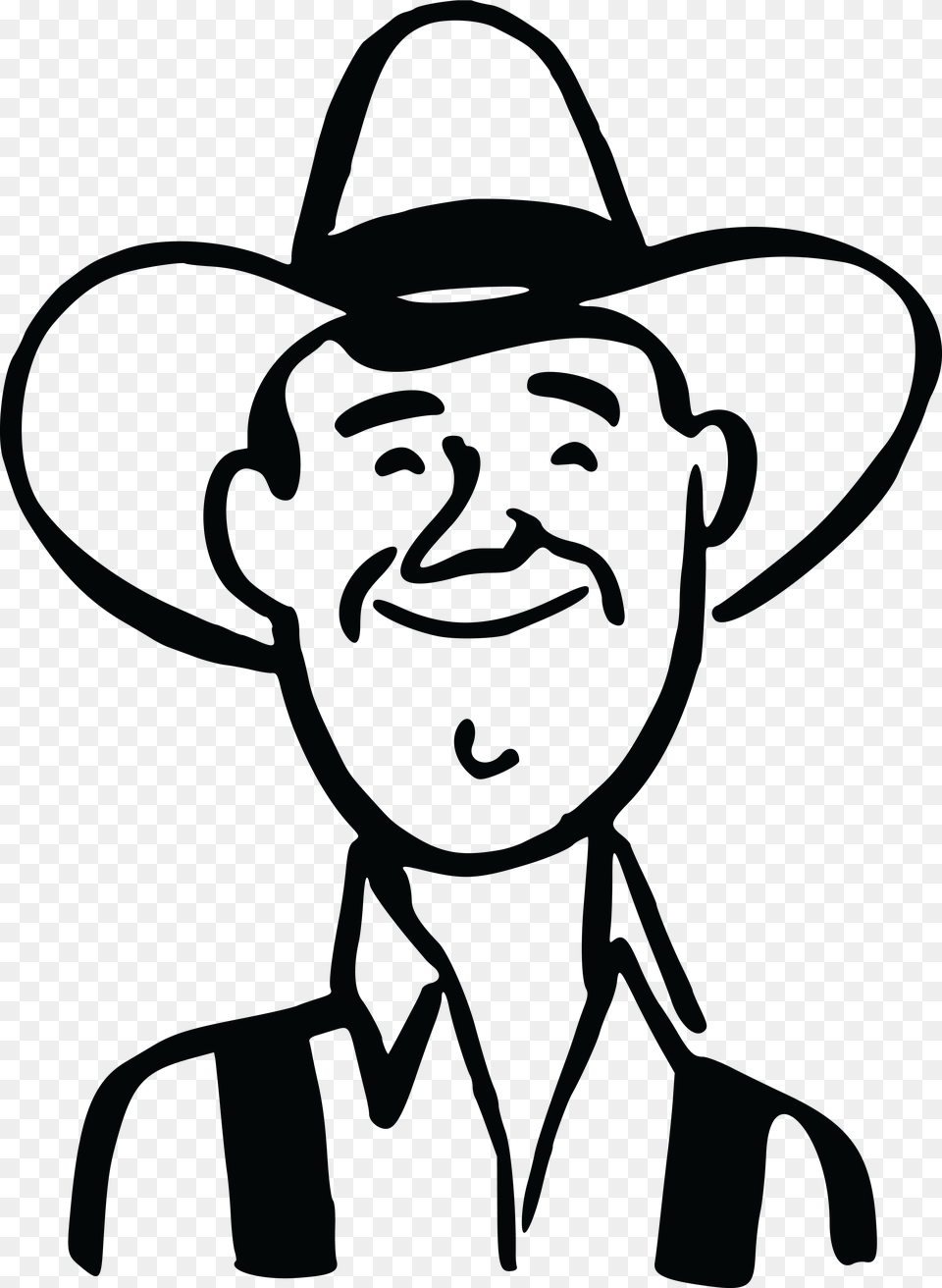 Clipart Of A Retro Happy Farmer, Clothing, Hat, Cowboy Hat, Cross Free Png