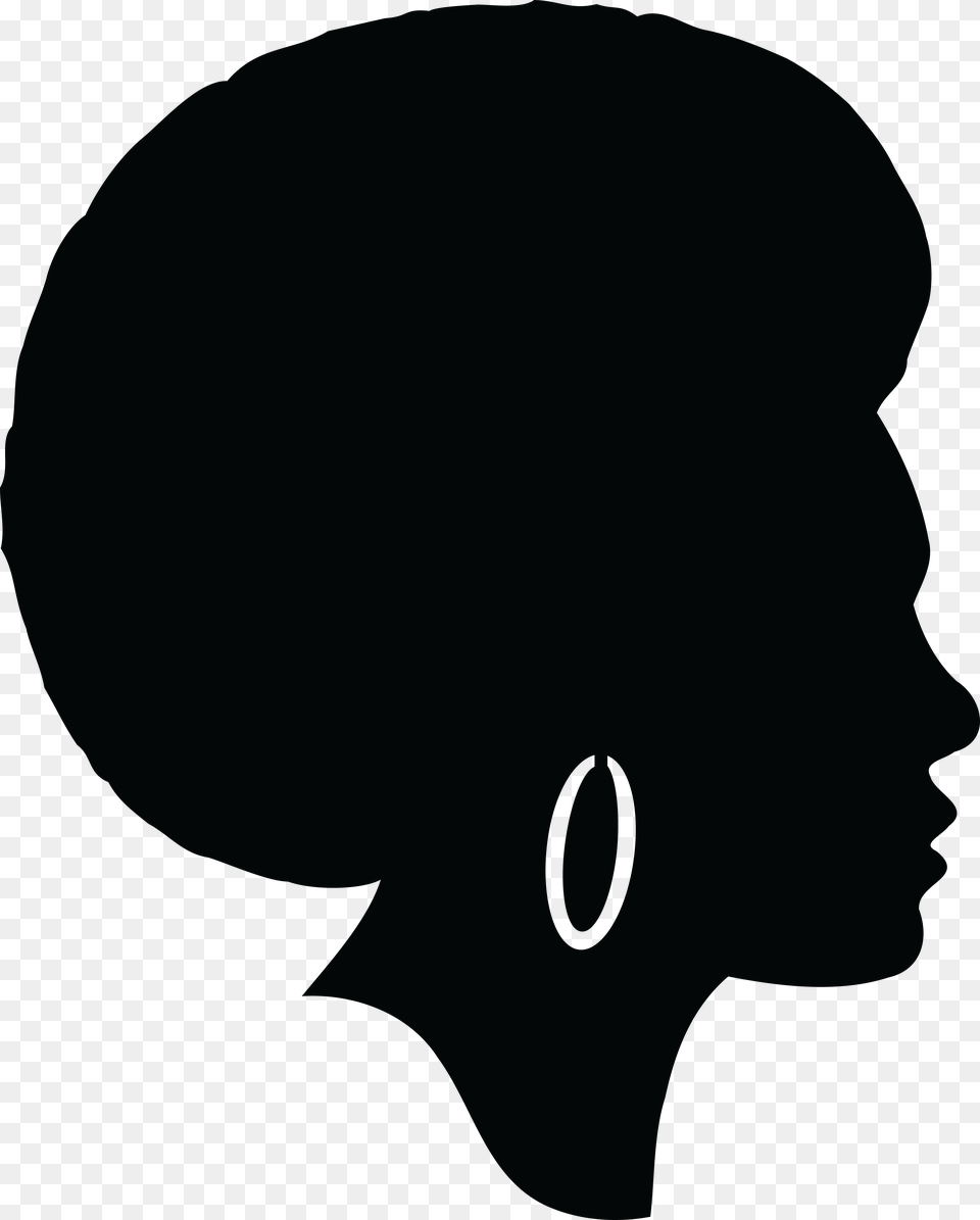 Clipart Of A Silhouetted Black Woman, Body Part, Face, Head, Neck Free Png Download