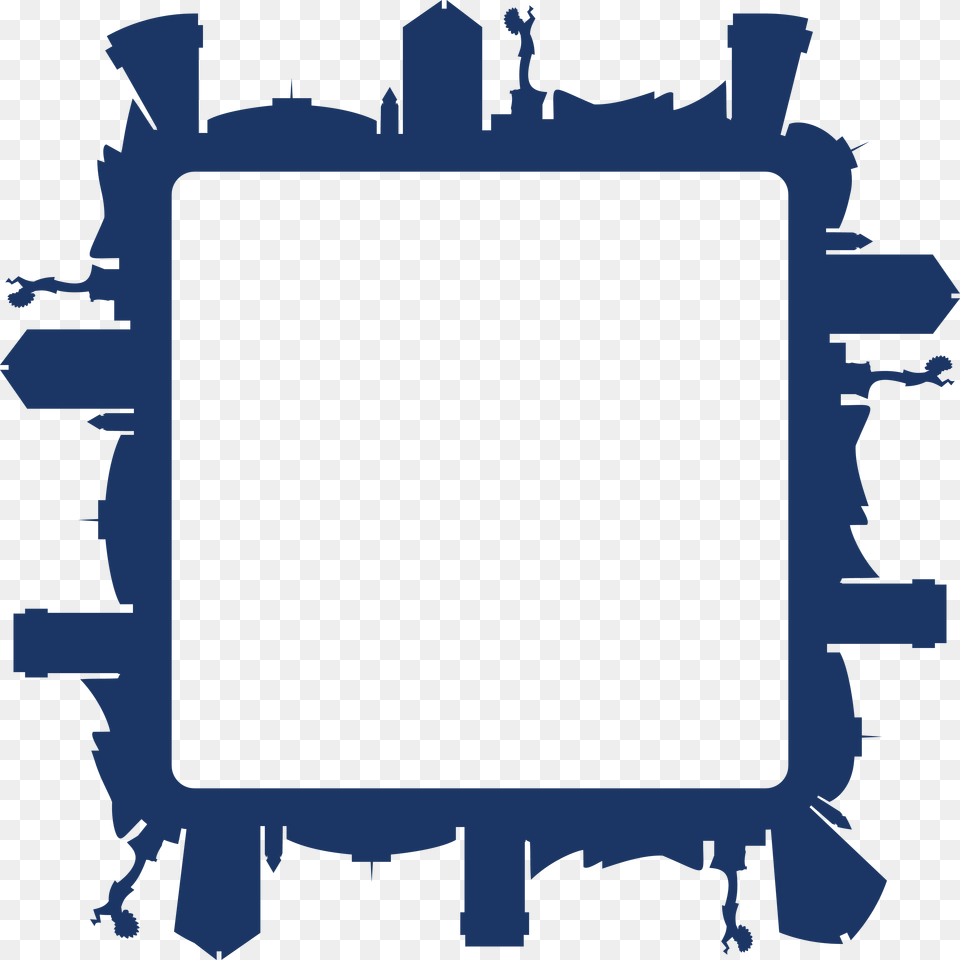 Free Clipart Of A Square Frame Of The Wichita Kansas Skyline, Electronics, Screen, Computer Hardware, Hardware Png Image