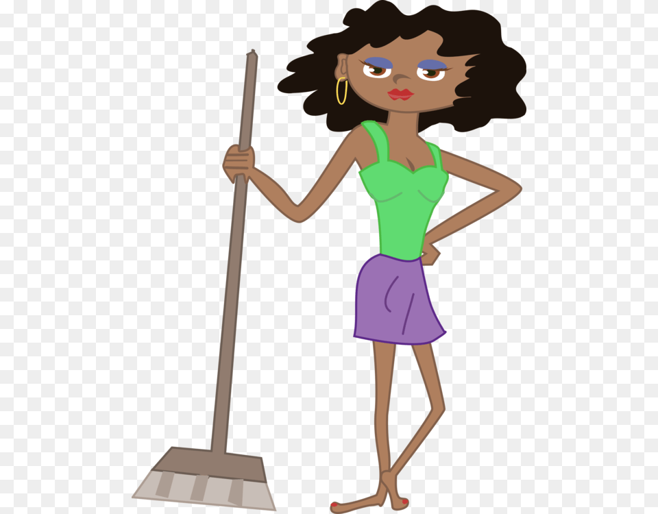 Clipart Of Housekeeping, Child, Cleaning, Female, Girl Free Png Download