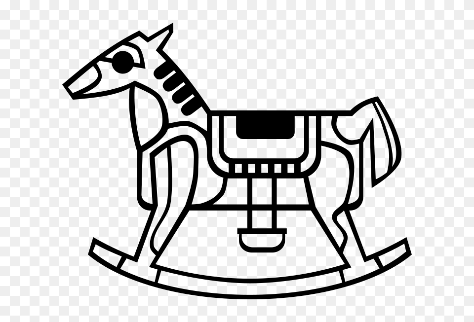 Clipart Rocking Horse Outline Viscious Speed, Gray Free Png