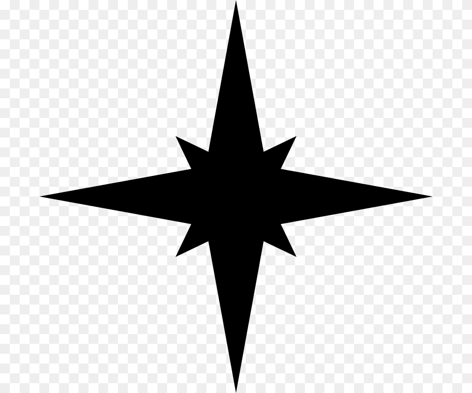 Free Clipart Simple Compass Rose Serioustux, Gray Png