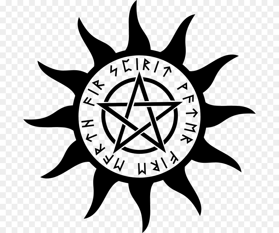 Clipart Symbol With Pentagram Kuba, Gray Free Png Download