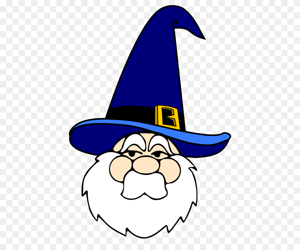 Clipart Wizard In Blue Hat Papapishu, Clothing, Face, Head, Person Free Png