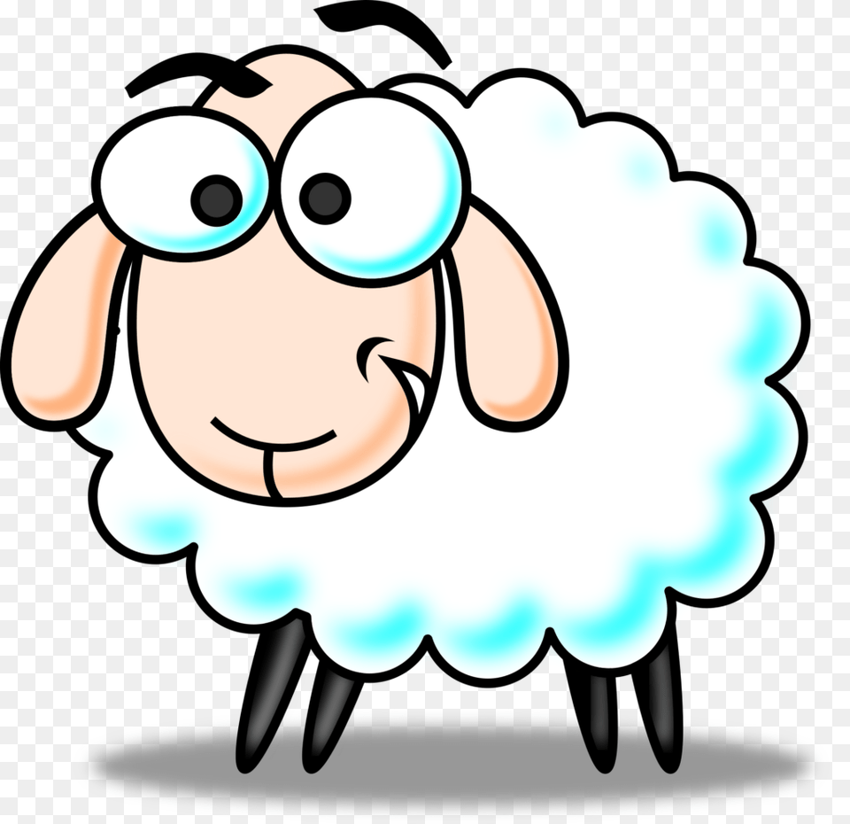 Colored Funny Cartoon Sheep Clipart And Vector, Livestock, Animal, Bear, Mammal Free Png