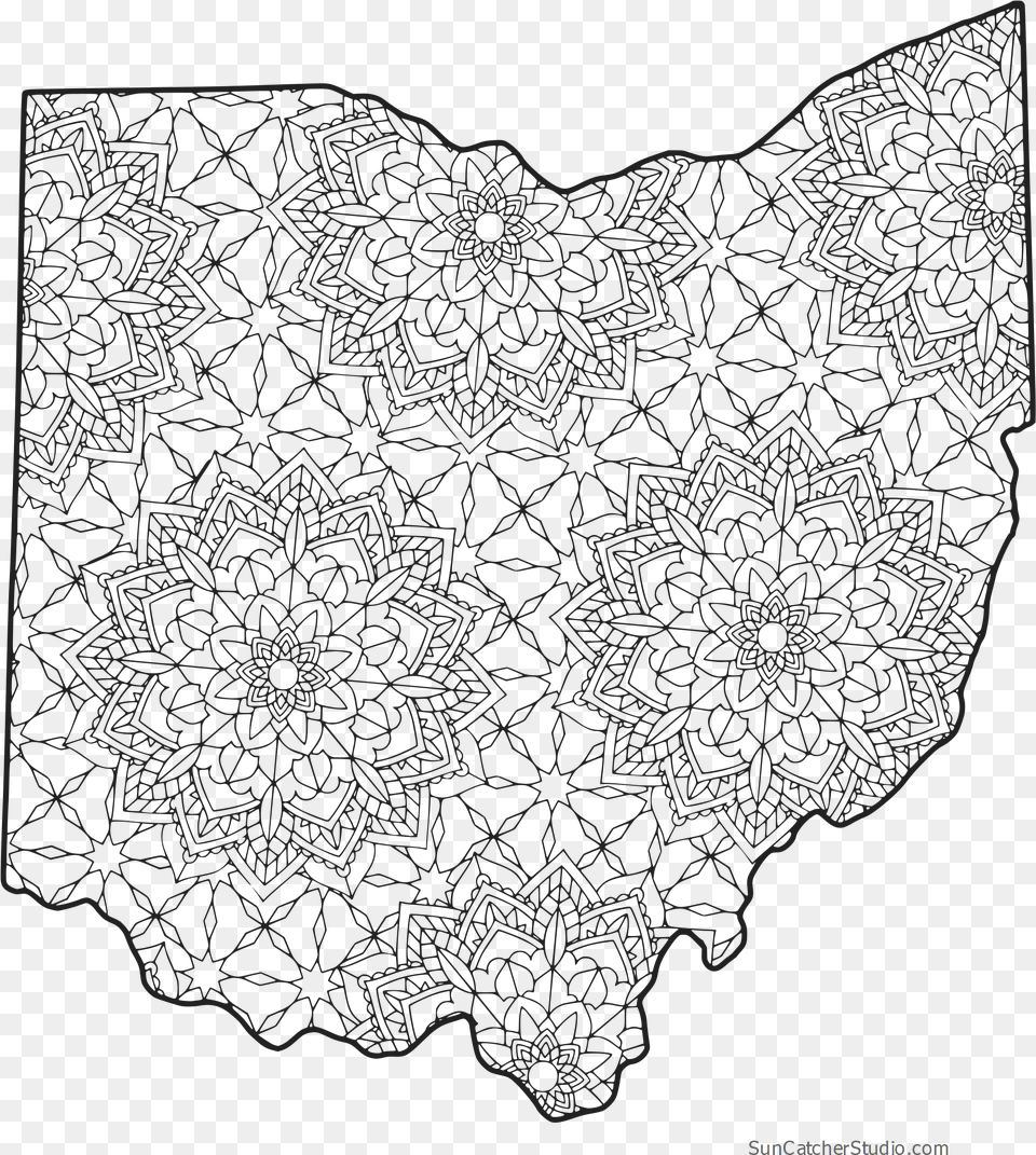 Coloring Pages For Ohio Ohio Map Coloring, Lace Free Png