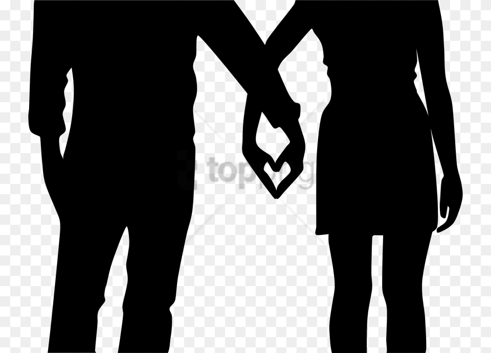 Free Couple Silhouette Holding Hands Couple Holding Hands Clipart, Holding Hands, Body Part, Person, Hand Png Image