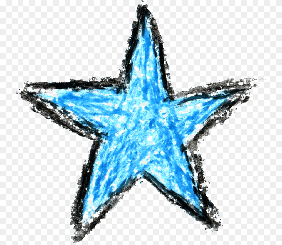 Crayon Star Drawing Transparent Crayon Doodles Transparent Background, Symbol, Star Symbol, Animal, Fish Free Png Download