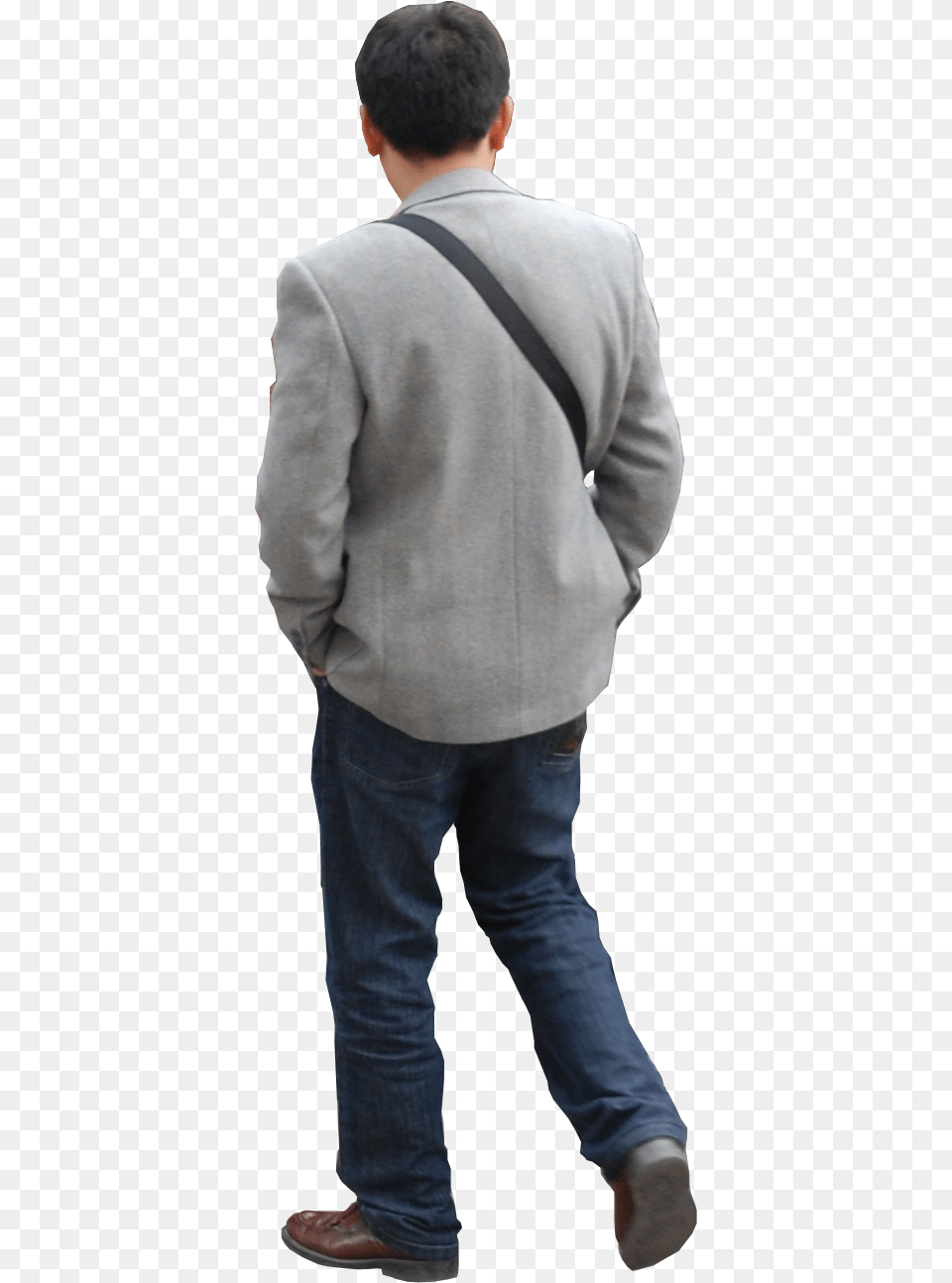 Cutout Photo Of A Man Walking Away Render People Transparent Background Person Walking, Pants, Sleeve, Long Sleeve, Jeans Free Png