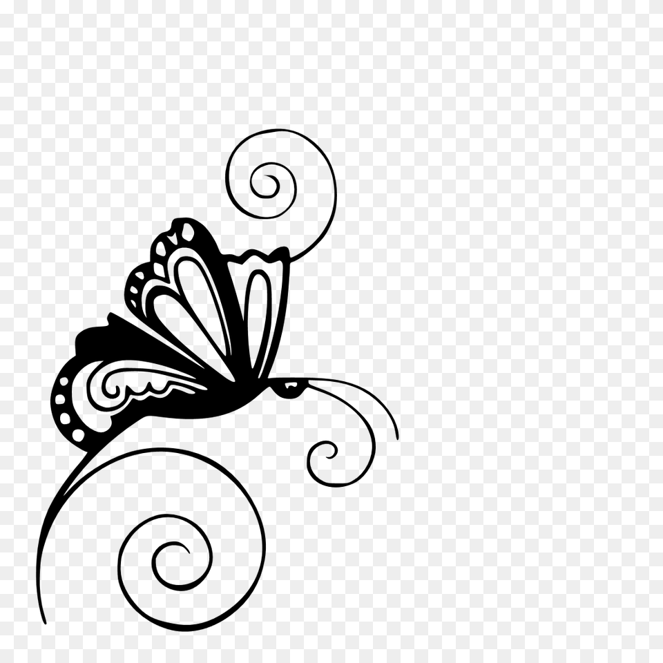 Free Cutting Of Swirls Butterfly Jennifer Collector, Gray Png