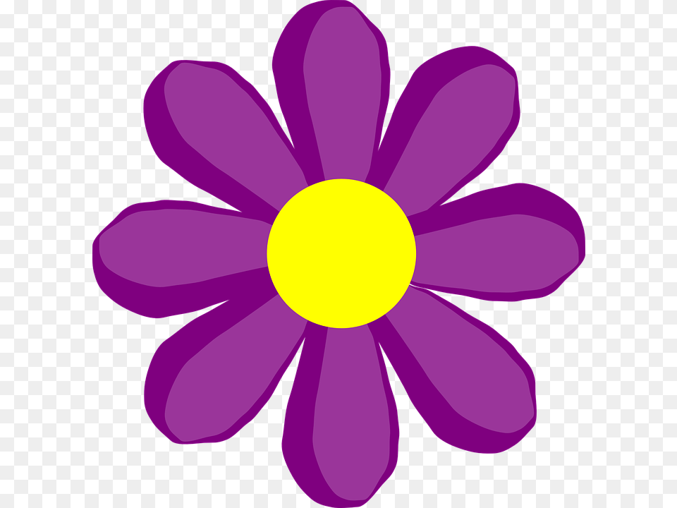 Daisy Public Domain Flower And Clipart Clip Art Spring Flower, Anemone, Petal, Plant, Purple Free Transparent Png