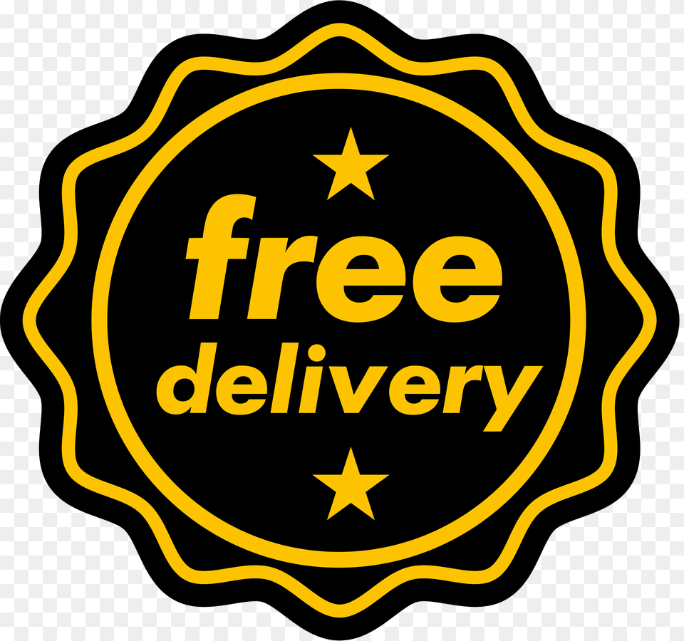 Free Delivery Sign Clipart, Badge, Logo, Symbol, Dynamite Png