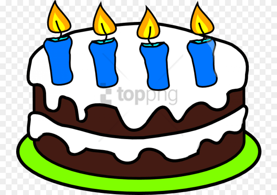 Dessertcandle Birthday Cake Clipart 4 Birthday Cake 4 Candles, Birthday Cake, Cream, Dessert, Food Free Transparent Png