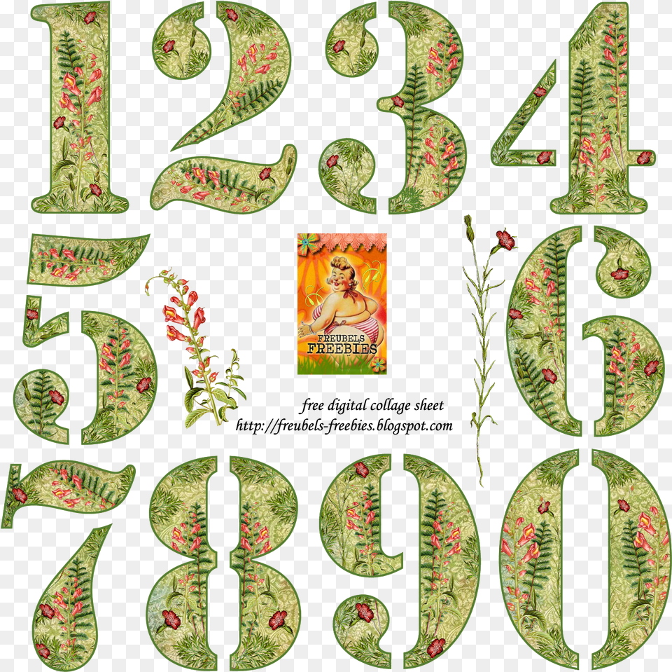 Free Digital Collage Sheet Flower Numbers, Number, Symbol, Text, Baby Png