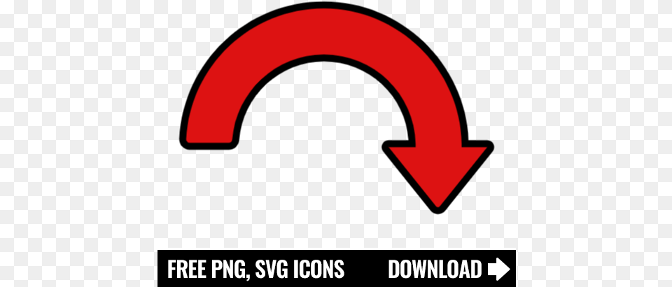 Free Down Curved Arrow Icon Symbol Youtube Icon Aesthetic, Logo Png