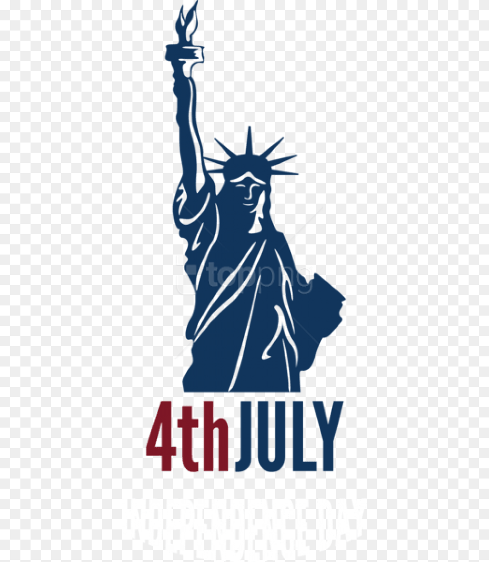 Download 4th July Independence Day With Statue Statue Of Liberty National Monument, People, Person, Adult, Female Free Png