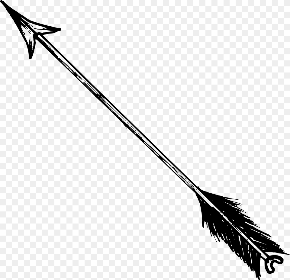 Free Download Arrow Clipart Black And White, Spear, Weapon, Bow Png Image