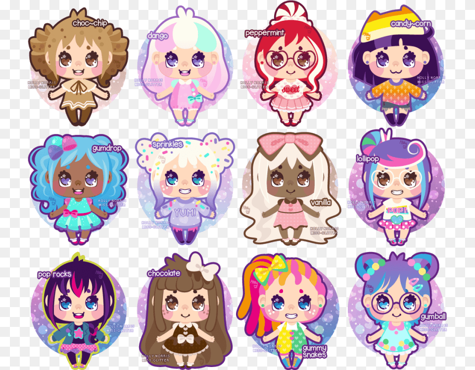 Candy Girl Drawings Images Background Chibi Candy Glitter Force, Purple, Book, Comics, Publication Free Png Download
