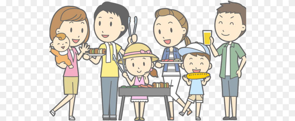 Download Clip Art Family Barbecue Clipart, Book, Comics, Publication, Baby Free Transparent Png