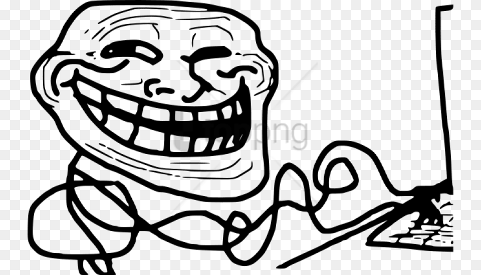 Download Computer Troll Images Background Moving Pictures Troll Face, Art, Text, Handwriting, Drawing Free Png
