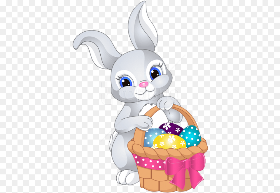 Download Easter Bunny With Egg Basket Clip Art Easter Bunny Free Png