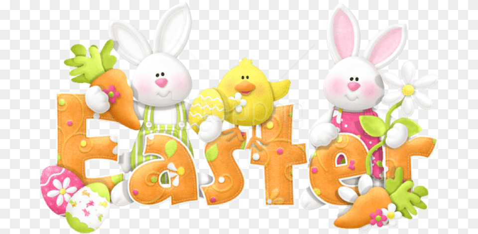 Free Download Easter Transparent Cute Text Happy Easter Bunny Clipart, Food, Sweets, Cream, Dessert Png Image