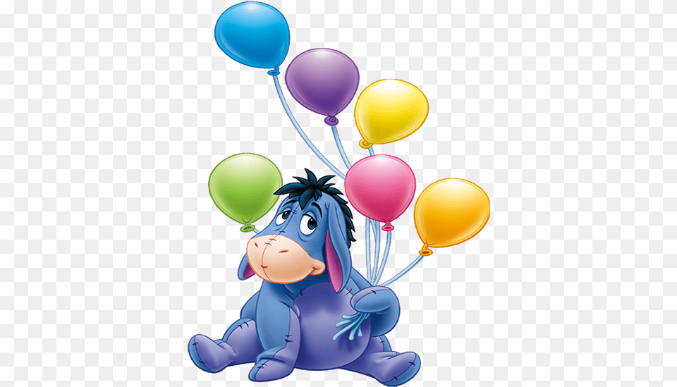 Download Eeyore With Balloons Clipart Eeyore Winnie Eeyore Birthday, Balloon, Chandelier, Lamp Free Png