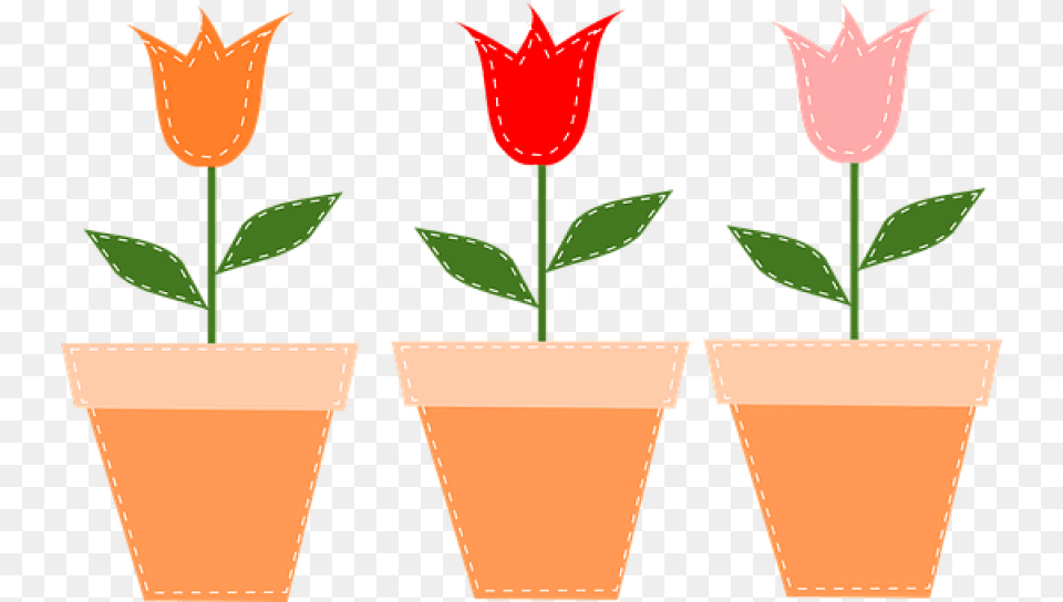 Flower Pots Pots Tulips Flowers Pot Flower Pot Clipart, Vase, Pottery, Potted Plant, Planter Free Png Download