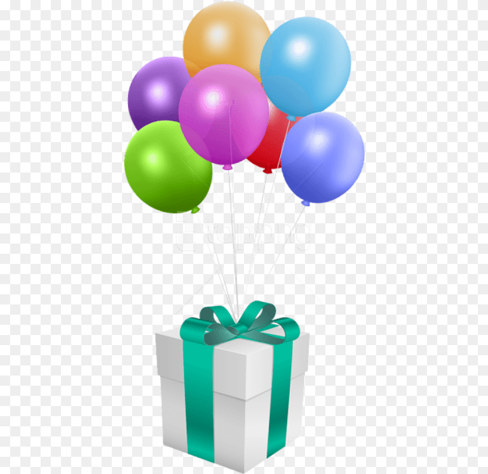 Download Gift With Balloons Birthday, Balloon Free Transparent Png