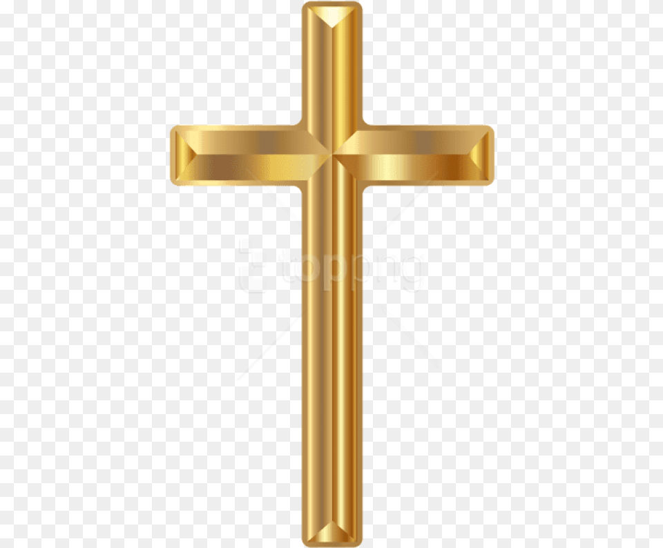 Download Gold Cross Background Transparent Background Gold Cross, Symbol Free Png