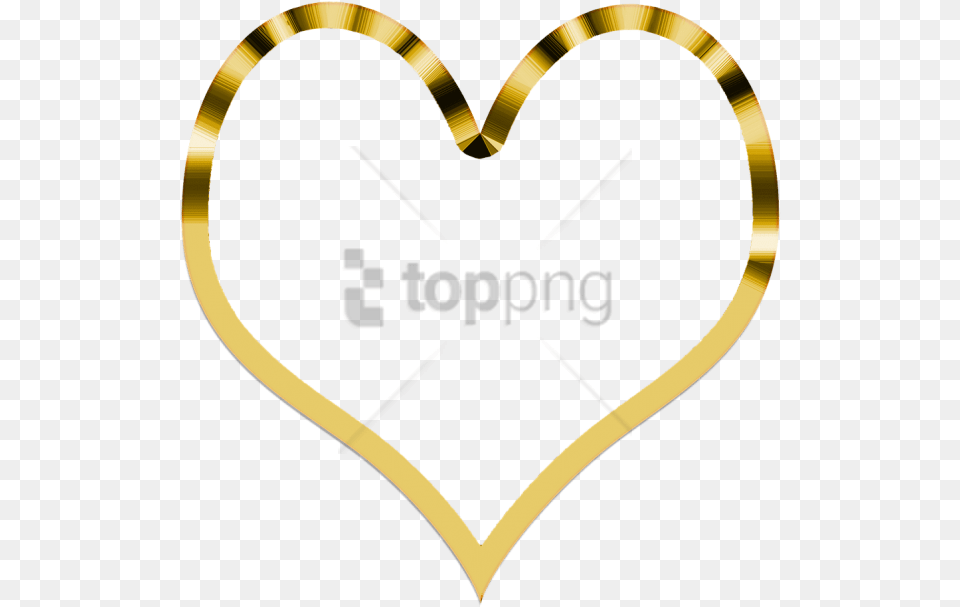 Heart Simple Golden Transparent Background Heart Gold, Bow, Weapon Free Png Download