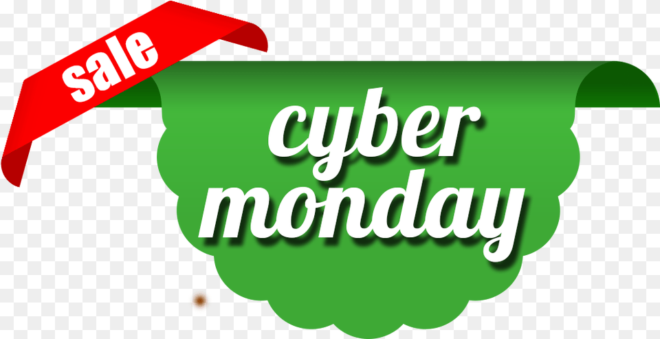 Download High Quality Cyber Monday Ribbon Background Cyber Monday, Green, Logo, Text Free Transparent Png