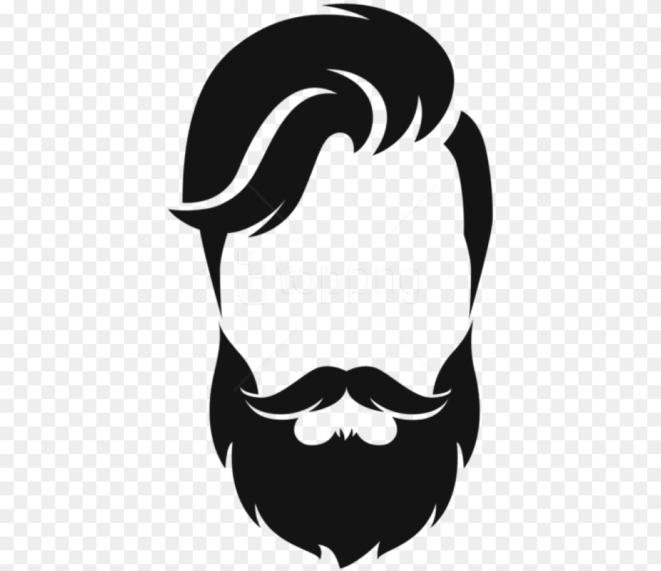 Free Download Hipster Hair Transparent Clipart Beard Style Black And White, Head, Person, Stencil, Face Png