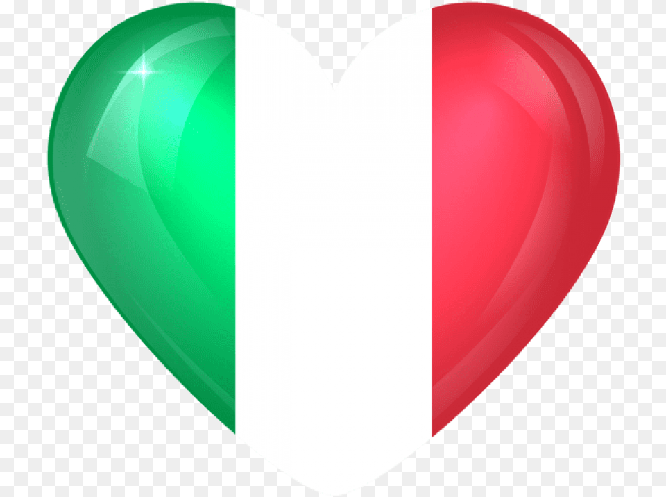 Italy Large Heart Flag Clipart, Balloon Free Png Download