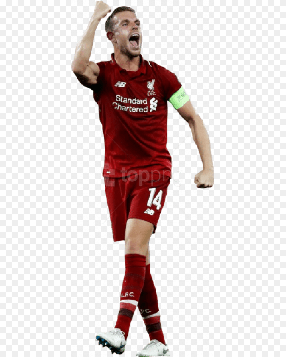 Download Jordan Henderson Background Football Player, People, Clothing, Shirt, Person Free Transparent Png