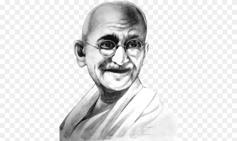 Free Download Mahatma Gandhi Pics Images Art Mahatma Gandhi Easy Pencil Sketch, Portrait, Photography, Person, Man Png Image