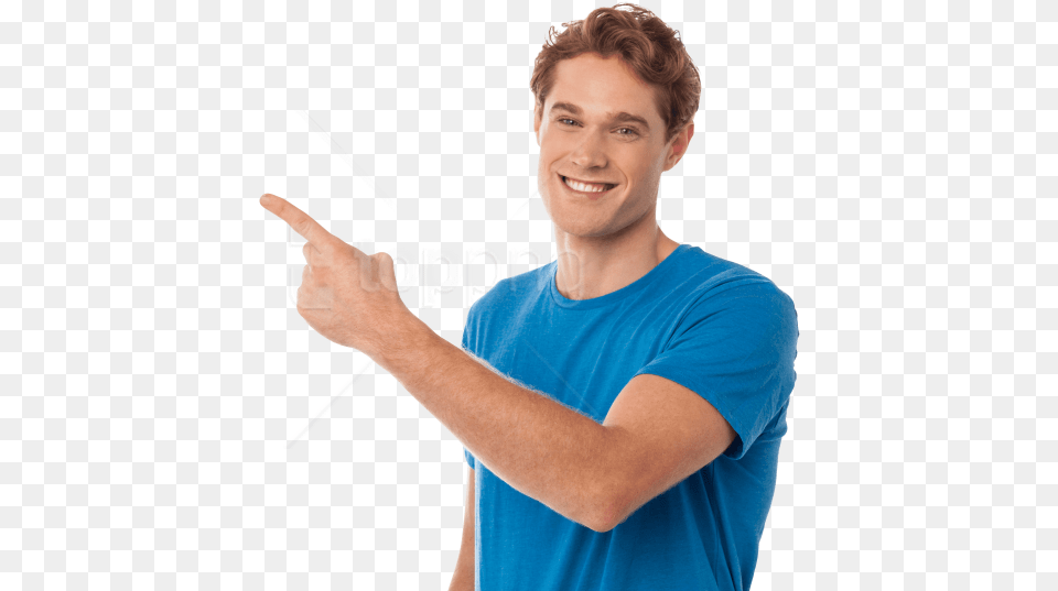 Download Men Pointing Left Background Person Pointing Background, T-shirt, Photography, Body Part, Clothing Free Transparent Png