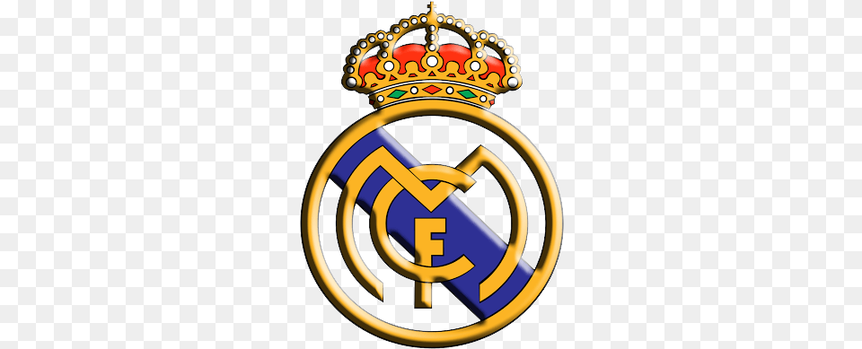 Download Of Real Madrid Logo Icon Clipart Logo Real Madrid, Badge, Symbol, Accessories, Jewelry Free Transparent Png