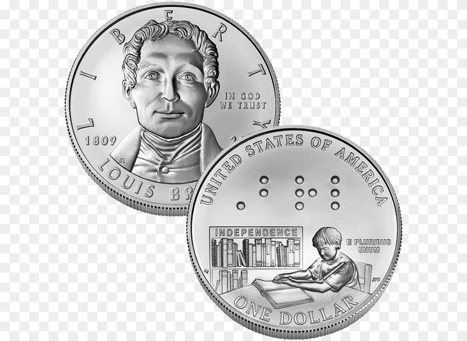 Free Download P Louis Braille Bicentennial Uncirculated Louis Braille, Adult, Person, Man, Male Png