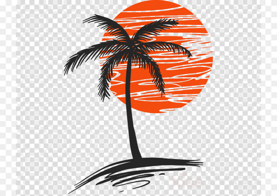 Download Palm Tree In The Sunset Shower Curtain Palm Tree Vector Art, Palm Tree, Plant, Nature, Outdoors Free Png