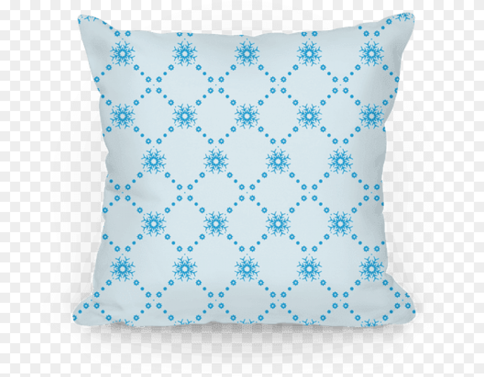 Download Snowflake Background Baby Blue Pillows Transparent, Cushion, Home Decor, Pillow, Diaper Free Png