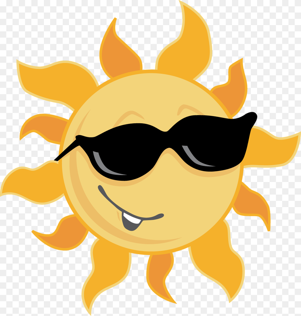 Download Sun With Sun Glasses Clipart Sunglasses Cartoon, Accessories, Fire, Flame, Face Free Transparent Png