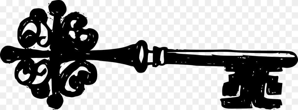 Download Transparent Drawing Of Key, Gray Free Png